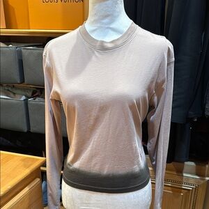 Women's Beige Long Sleeve Cotton Top